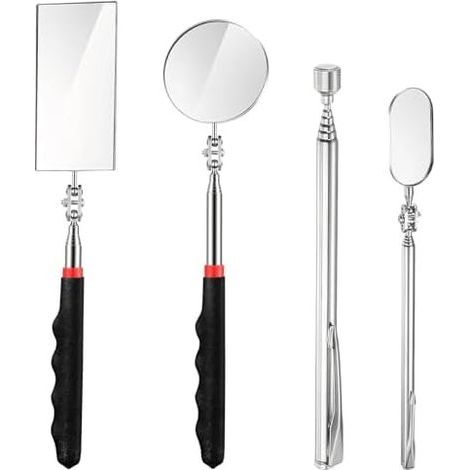 3pcs Miroir Telescopique Dentiste Rotation à 360° Utilisé pour L'inspection Et La Réparation de Véhicules Les Examens Dentaires Etc avec 1 Aimant - (1/5)