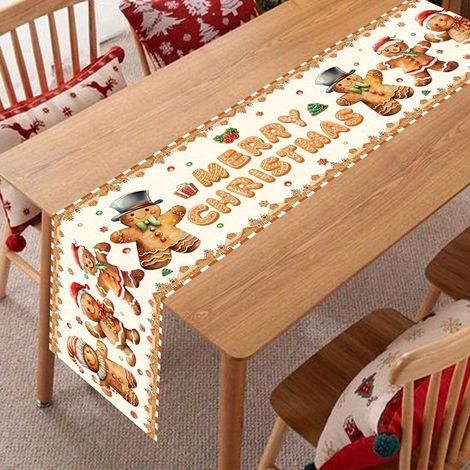 Chemin de table de Noël en polyester à imprimé floral rouge, nappe de Noël - 180 x 30 cm (polyester) - Style 3