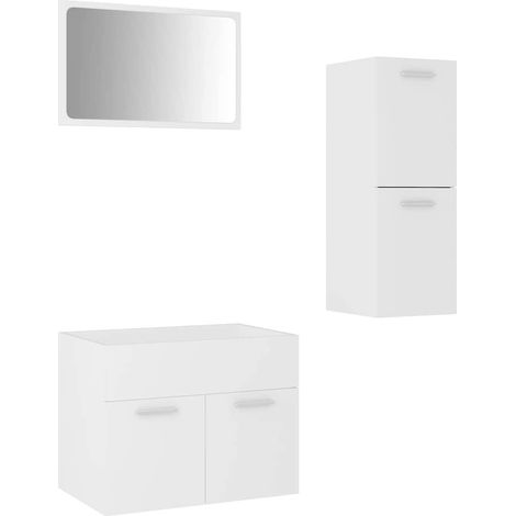 Maison Exclusive - Badmöbel-Set Weiß Holzwerkstoff (1/5)