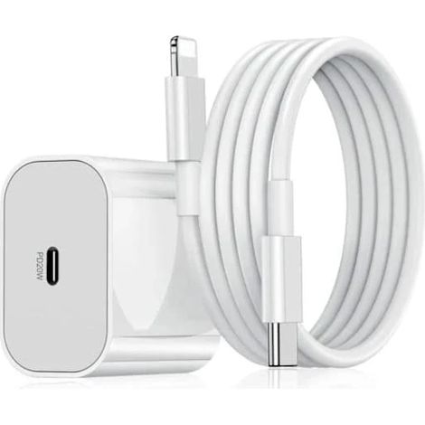 Lot de 3 câbles de charge Lightning vers USB-C de 2 m - Charge et synchronisation rapides et durables, blanc (1/2)