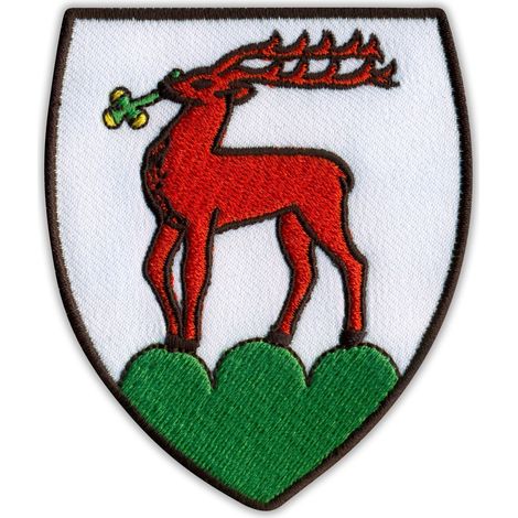 Patchion Jelenia Gora – Wappen des Hirschbergs – magnetische Rückseite – gestickter Aufnäher/Abzeichen/Emblem