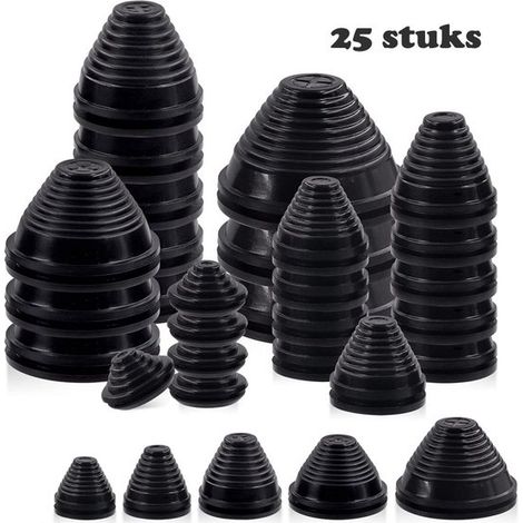Assortimento di passacavi in gomma, 25 pezzi, set di protezione e isolamento per cavi da 25 mm/30 mm/40 mm/50 mm/60 mm. Passacavi in gomma per la protezione dei cavi sui firewall. Previene (1/5)