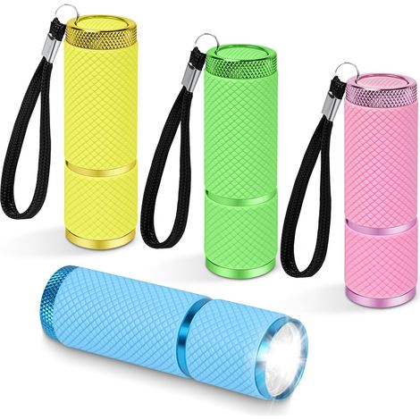 4 PCS Mini Lampe Torche, Lampe Torche LED Ultra Puissante, lampe torche pile, Jeu de lampe de Poche LED, 9mm petite LAmpe avec 9 lumières led, pour Travail, Camping, Lecture Promenade (1/5)