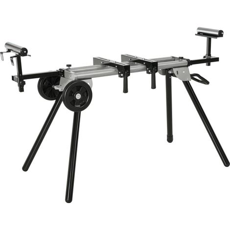 Support fiable pour scie à onglet, table de travail pliable en acier avec rallonges latérales, 123,5-245 cm (1/5)