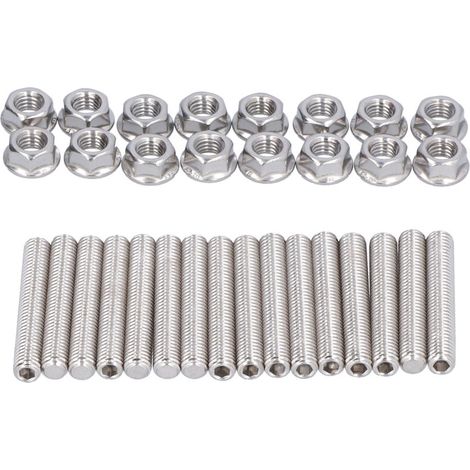 Kit d'écrou de collecteur d'échappement N811313S431 304 en acier inoxydable pour moteur V8 Ford 4,6 et 5,4 litres-Crezuo