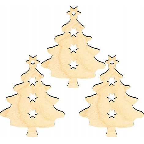 DECORAZIONI IN LEGNO PER ALBERO DI NATALE Z7 3 pz. (1/3)