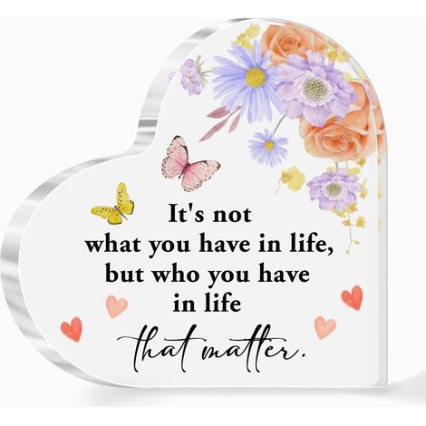 Plaque décorative cœur acrylique cristal, objet souvenir moderne, idée cadeau pour elle ou lui(10 cm) (1/4)