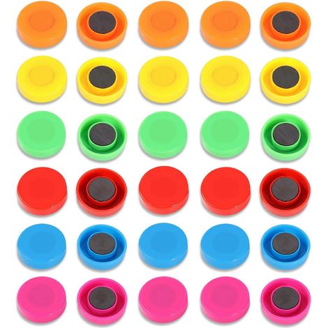 Aimants de réfrigérateur puissants pour une utilisation quotidienne pratique, palets de glisse à faible friction idéaux pour les jeux et l'entraînement en intérieur (bleu, jaune, orange) (1/5)