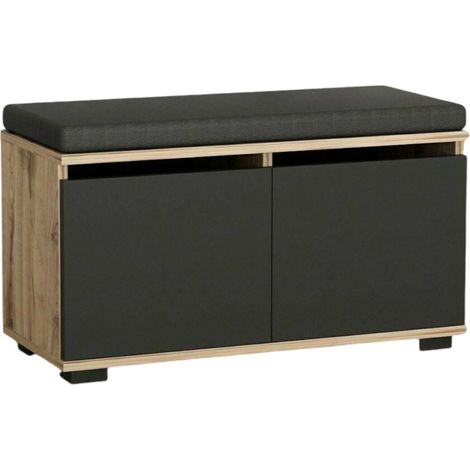 Zapatero Delphin, Almacén para 8 Pares, un Estante, 2 Puertas, 80x35x42h cm Nogal Marrón