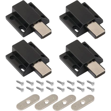 4 Pack Latch magnétique, ouverture par pression, force 15 livres, nylon robuste pour placards, tiroirs, armoires(Troisième trimestre : septembre) (1/5)