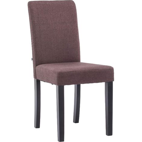 Chaise de salle à manger x1 design moderne en tissu marron et pieds en bois noir 100002031 (1/5)
