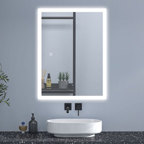 SKY Bathroom Anti-Fog LED Mirror with Shaver Socket and 2 USB Ports ,Dimmable 3 Colour,Wall-Mounted IP44 Mirror with Memory Function-120x70cm (1/5)