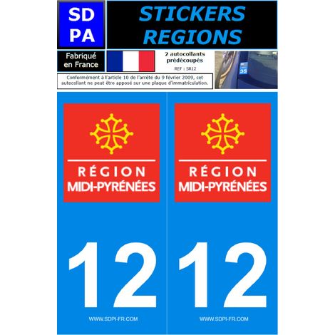 ADHESIFS REGION DEPARTEMENT 12 OCCITANIE X2