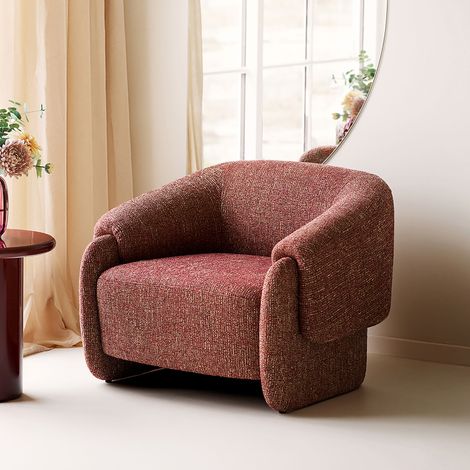 Nora fauteuil mélange bordeaux. (1/5)
