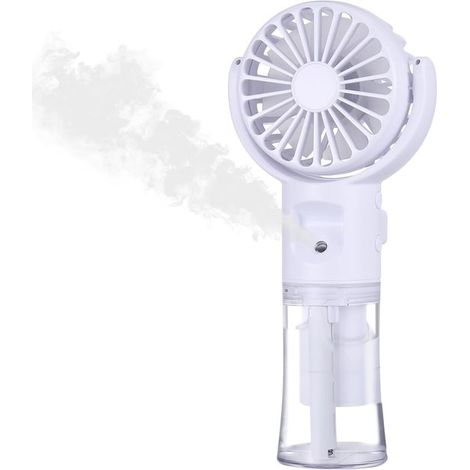Ventilador portátil de mano con batería recargable de agua,recargable,ventilador USB,con 4 velocidades,accesorios de viaje para mujeres (blanco) (1/2)