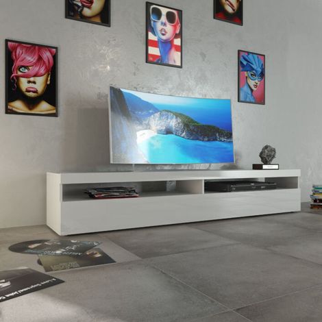 Porta TV Serena Double linea Filo in Bianco (1/4)