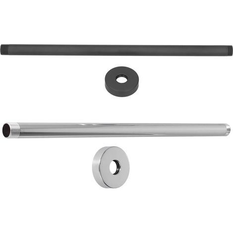 Deckenmontierter Duscharm, 20-mm-Duschkopf aus Edelstahl, Duschsäulenverlängerung, NPT-Duschverlängerungsrohr, Gewinde-Duscharmaturen für Hotels (40,6 cm / 6 Zoll, Schwarz) (1/5)