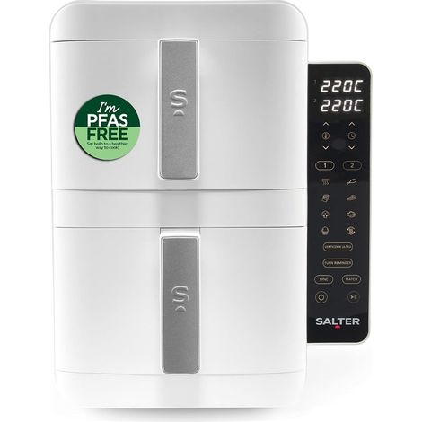Freidora sin aceite apilable Salter VertiCook Ultra - Cocina vertical, 9 l, 2 cestas y rejillas de 4,5 l, 9 funciones, sincroniz (1/5)