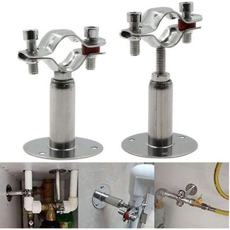 DBBEGK Memkey – Collier de fixation murale en acier inoxydable 304 – Réglable 50-100mm pour tuyaux 25-27mm – 3 trous de vis – Lot de 2 pièces (1/5)