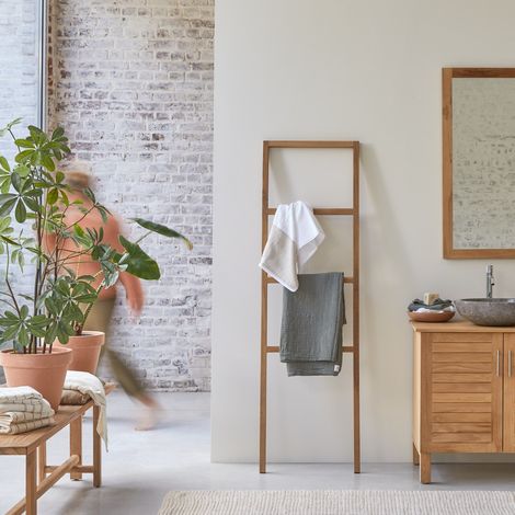 Porte serviette en bois de teck 170 Galyno (1/5)