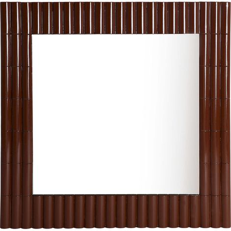 Miroir mural contemporain en fer finition laquée brune - Brun laqué effet fer forgé (1/5)