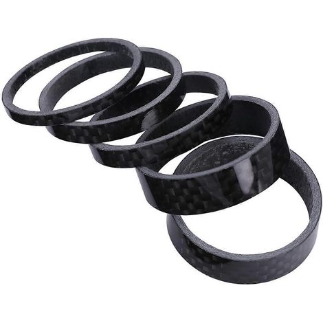 Deux jeux d'entretoises de fourche de vélo en fibre de carbone, compatibles avec les guidons réglables de 29 mm et 5 mm de diamètre. (1/5)
