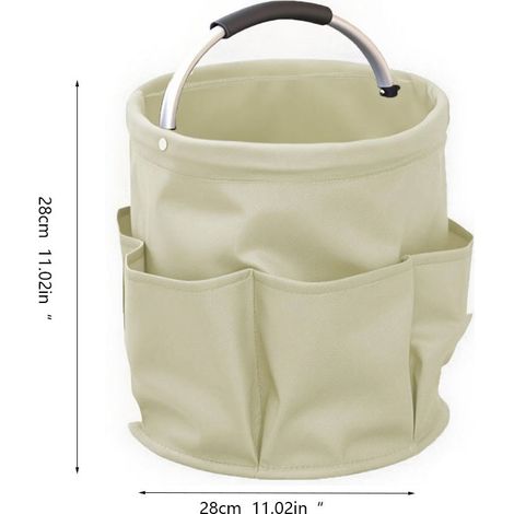 Organizzatore per prodotti per la pulizia con manici, sacchi portaoggetti, cestini portaoggetti pieghevoli, scatole per prodotti per la pulizia, secchio multiuso portatile, adatto per casa/giardino (g