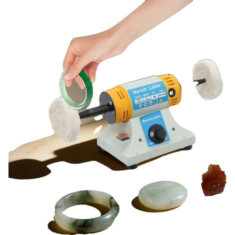 Macchina lucidatrice per gioielli, potenza 320W, velocità 800-10000 giri/minuto, montaggio su tavolo, doppia testa, velocità regolabile. (1/5)