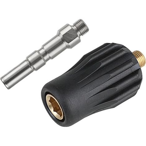 Adaptateur à connexion rapide en laiton pour nettoyeur haute pression G14 compatible avec lance à mousse et raccords de tuyau, couleur noire (1/5)
