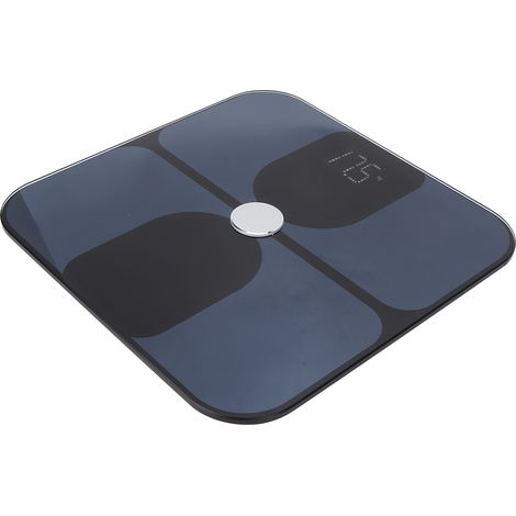 Balance électronique de salle de bain avec écran LCD, pèse-personne numérique pour poids corporel, capacité 396.8 lb, affichage clair, précision fiable. (1/5)