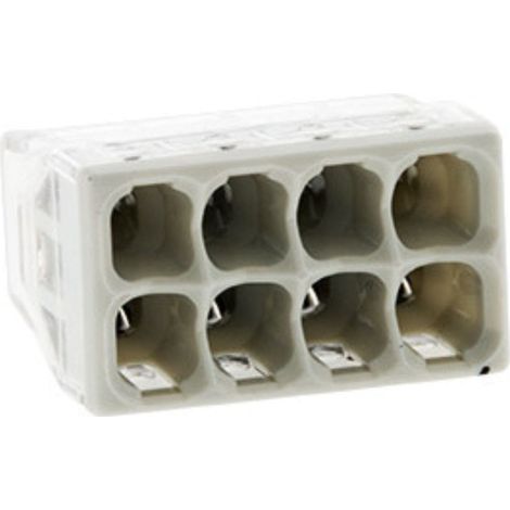 Wago – Mini borne 8 entrées 2,5mm² – Connexion push-in – Tension 450V – Courant 24A – Compatible conducteurs rigides - S2273 (1/5)