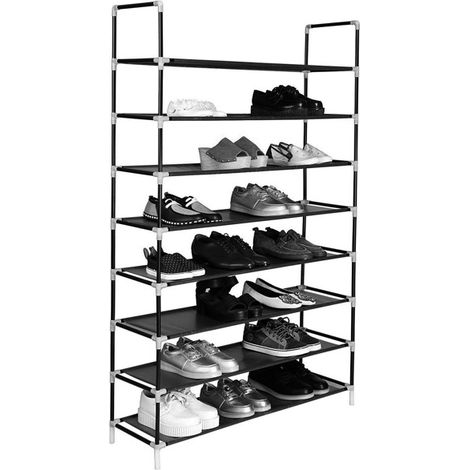 GROOFOO 8-Tier Shoe Rack Furniture Shoes Organizers Shoe-shelf Rack Cupboards Organizer Stool 10028143 cm (1/4)