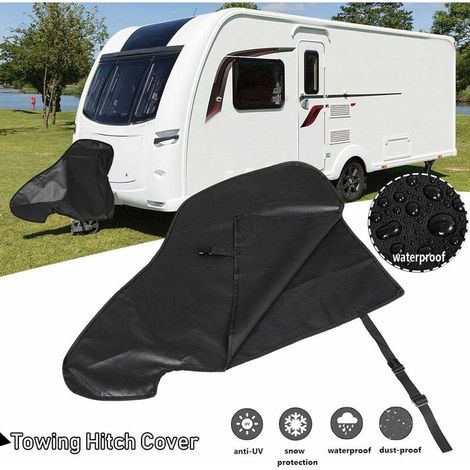 BRAVIX Housse de protection universelle pour attelage de caravane, étanche, respirante, avec sangles (1/5)