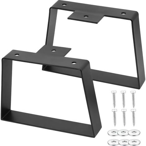 2 Pièces Pied de Meuble Trapézoïdaux, 15,2 cm Pied de Table, Pieds de Meubles, Pied de Table Metal, Pied Canapé, Pieds Meuble Cuisine Noir pour Armoires Meubles Table(15,2cm) (1/5)