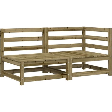 Garden Sofa 2-Seater Impregnated Wood Pine vidaXL
