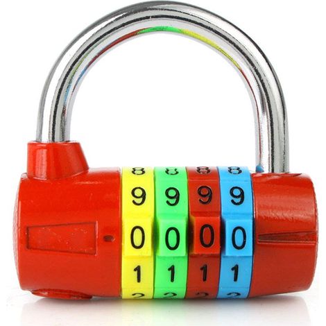 Cadenas à combinaison à 4 chiffres, chiffres colorés, serrure de sécurité pour salle de sport, école, casier, valise de voyage (1/5)