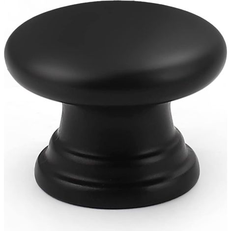 Boutons champignon en ABS noir mat, 2,5 cm - Style vintage pour tiroirs (1/5)