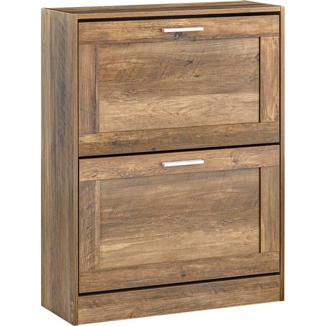 SoBuy 2 Drawers Shoe Cabinet Shoe Rack Shoe Storage Cupboard Organizer Unit,FSR137-F