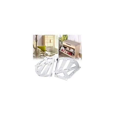 Set di 2 cerniere di ricambio in acciaio inox per cassetti di scarpiere, con staffe girevoli, adatte per cucina, soggiorno, armadietti, scaffali per scarpe - Crezuo