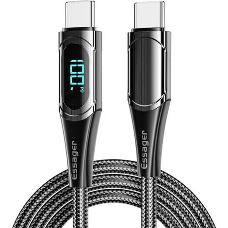 Câble PD 100W USB type-c pour recharge rapide - chargeur pour téléphone Xiaomi POCO3 Samsung Huawei MacBook iPad-Crezuo (1/4)