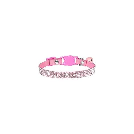 5 Pcs Collier pour chien et chat - Collier en velours doux et cristal - Rose (1/5)