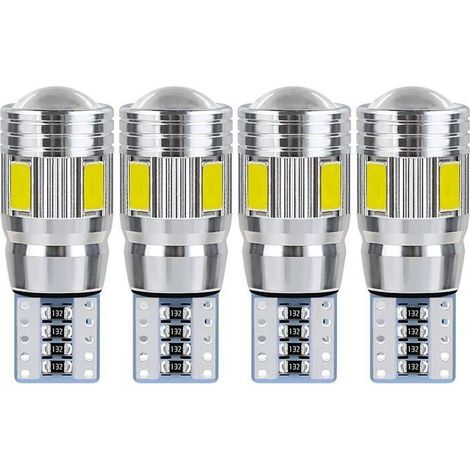 T10 W5W led plafonnier voiture led pour les feux de plaque d'immatriculation,les feux latéraux,les feux de position (4 pièces) (1/4)