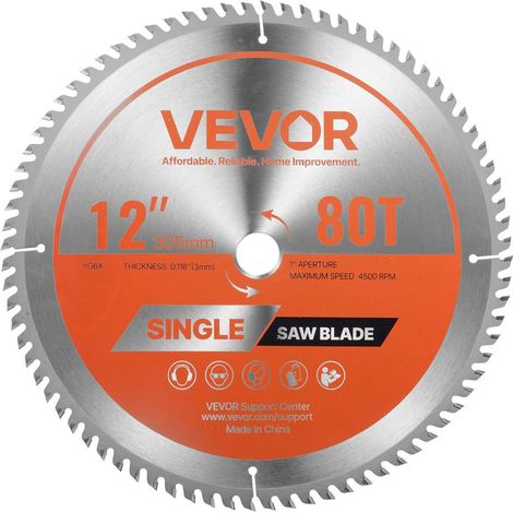 Pour le contreplaqué et le bois dur, coupe précise avec lame de scie circulaire 305 mm 80 dents antibruit (1/5)