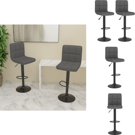 Tabourets de bar lot de 2 gris foncé tissu - Tabouret De Bar - Chaise De Bar - Tabouret De Comptoir - Chaise De Comptoir - Meubles De Cuisine (1/5)
