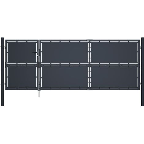 Portail de jardin Acier 350 x 125 cm Anthracite (1/5)