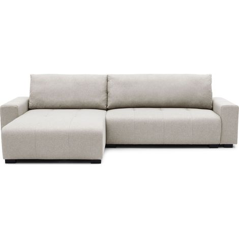 Canapé d'angle convertible élégant Malone Tissu Beige