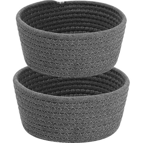 paniers de rangement en corde de coton tressé, accessoires de table à langer de salle de bain, organiseur de panier pour décoration de chambre enfant, jouets (gris) (1/5)