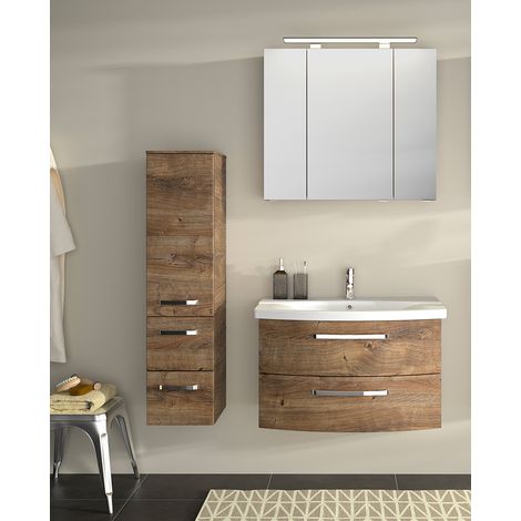 Badmöbel Set 3-teilig, Waschtisch 84cm breit, in Eiche Ribbeck SINTRA-66 (1/5)