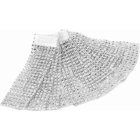 50 ronds de serviette en maille diamantée, 8 rangées, pour nœuds de chaise, mariage, Noël, argent (1/5)