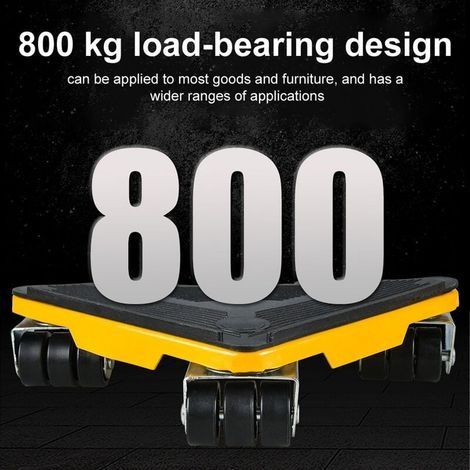 5-teiliges Möbeltransport-Set mit 800 kg Tragkraft, 360°-Drehfunktion, energiesparend und einfach zu bedienen – ideal für Zuhause, Geschäft und Garage. (1/3)